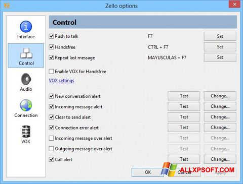 Скріншот Zello для Windows XP