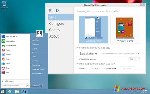 Скріншот Start8 для Windows XP