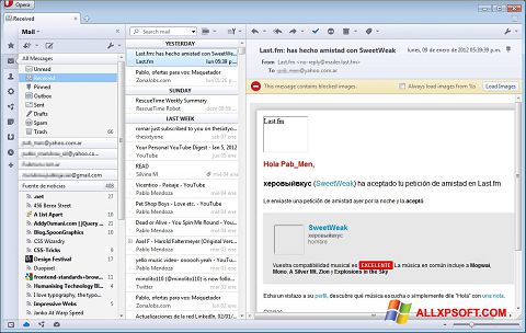 Скріншот Opera Mail для Windows XP