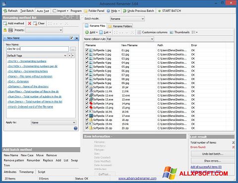 Скріншот ReNamer для Windows XP