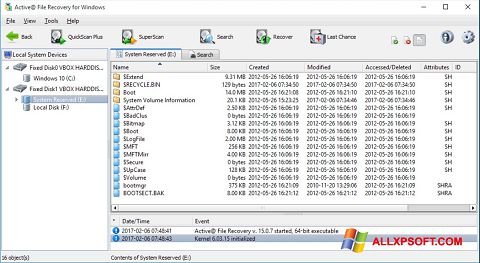 Скріншот Active File Recovery для Windows XP