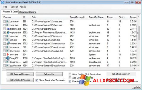 Скріншот Process Killer для Windows XP
