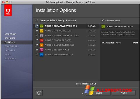 Скріншот Adobe Application Manager для Windows XP