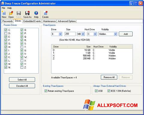 Скріншот Deep Freeze для Windows XP