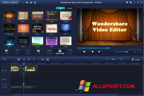 Скріншот Wondershare Video Editor для Windows XP