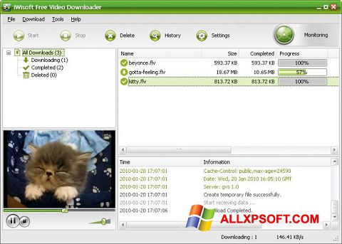 Скріншот Free Video Catcher для Windows XP