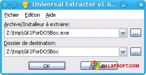 Скріншот Universal Extractor для Windows XP
