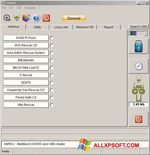 Скріншот SARDU для Windows XP