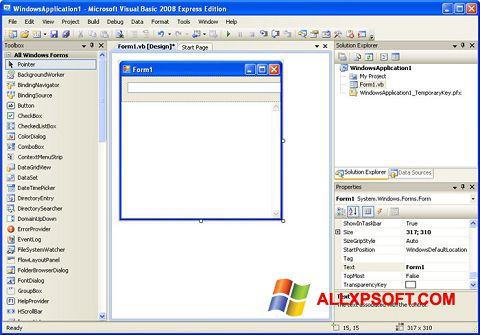 Скріншот Microsoft Visual Basic для Windows XP