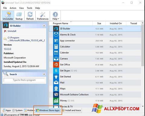 Скріншот Uninstall Tool для Windows XP