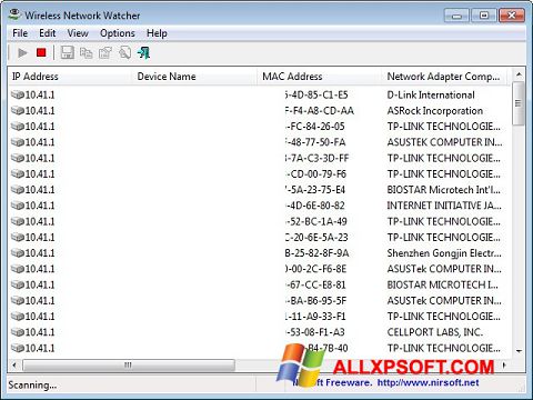 Скріншот Wireless Network Watcher для Windows XP