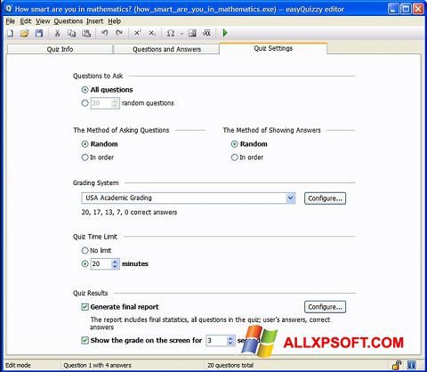 Скріншот easyQuizzy для Windows XP