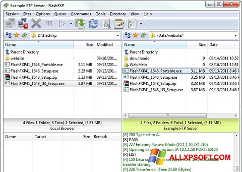 Скріншот FlashFXP для Windows XP
