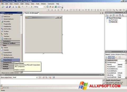 Скріншот Microsoft Visual Studio для Windows XP