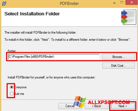 Скріншот PDFBinder для Windows XP