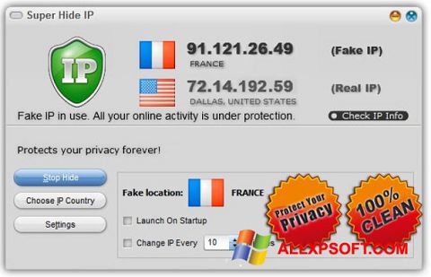 Скріншот Super Hide IP для Windows XP
