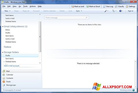 Скріншот Windows Live Mail для Windows XP