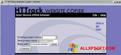 Скріншот HTTrack Website Copier для Windows XP