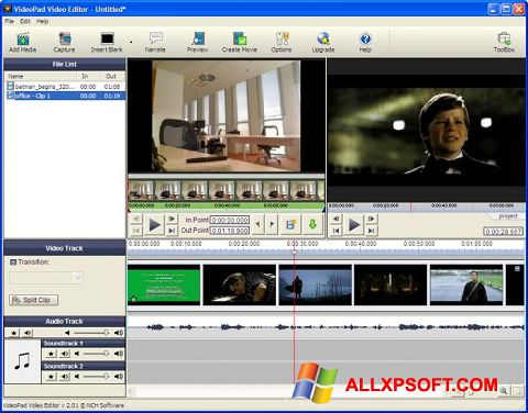 Скріншот VideoPad Video Editor для Windows XP