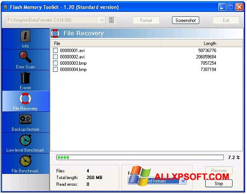 Скріншот Flash Memory Toolkit для Windows XP