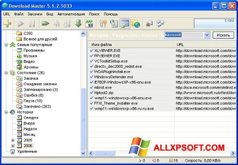 Скріншот Download Master для Windows XP