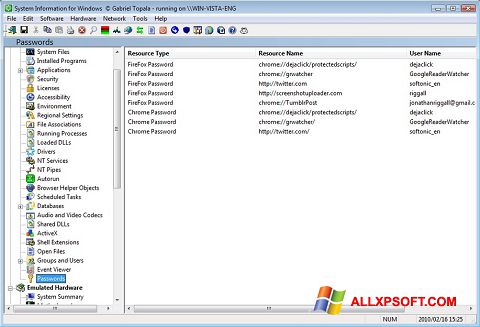 Скріншот SIW для Windows XP