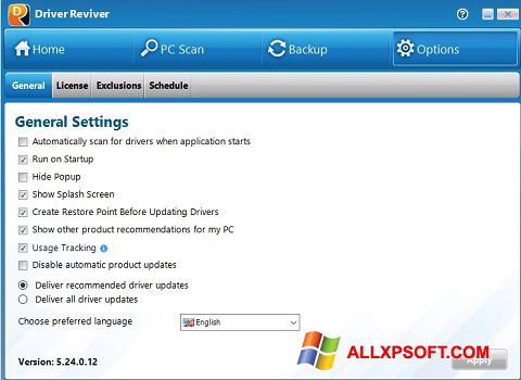 Скріншот Driver Reviver для Windows XP