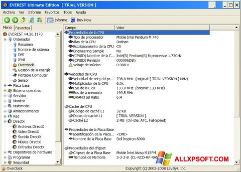 Скріншот EVEREST Ultimate Edition для Windows XP