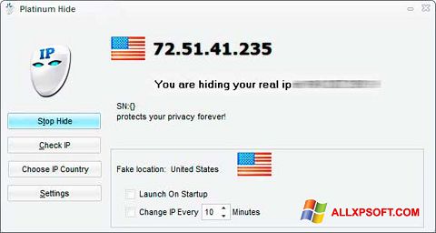 Скріншот Hide IP Platinum для Windows XP