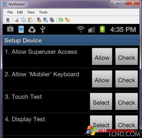 Скріншот MyMobiler для Windows XP