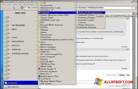 Скріншот AviSynth для Windows XP
