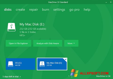 Скріншот MacDrive для Windows XP