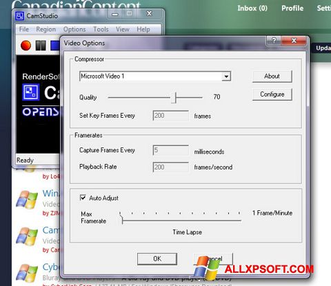 Скріншот CamStudio для Windows XP