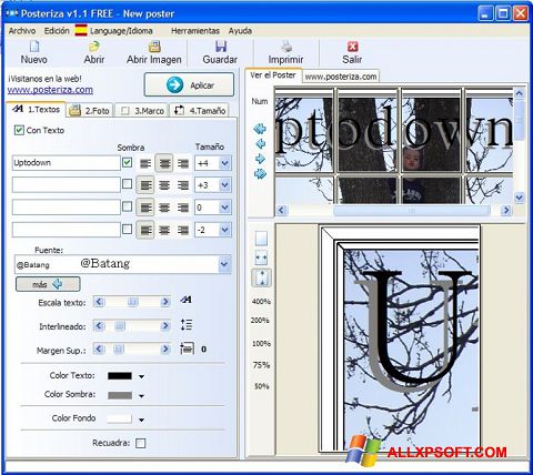 Скріншот Posteriza для Windows XP