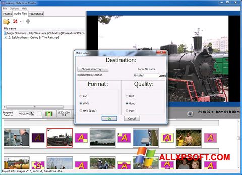 Скріншот Bolide Slideshow Creator для Windows XP
