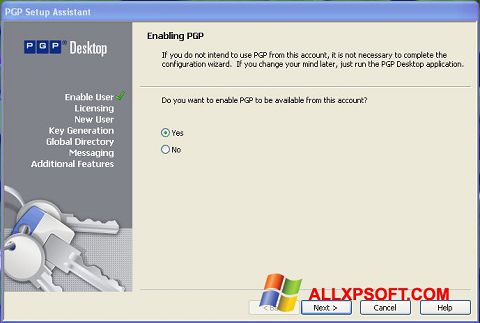 Скріншот PGP Desktop для Windows XP