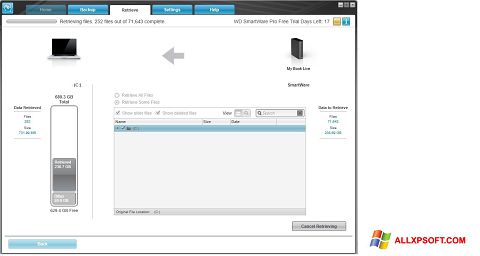 Скріншот WD SmartWare для Windows XP