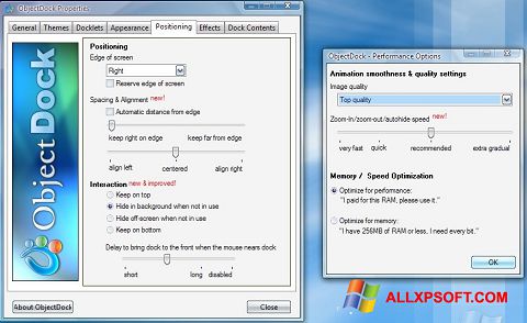 Скріншот ObjectDock для Windows XP