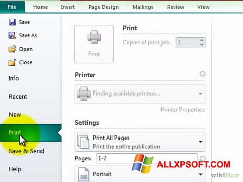 Скріншот Microsoft Publisher для Windows XP