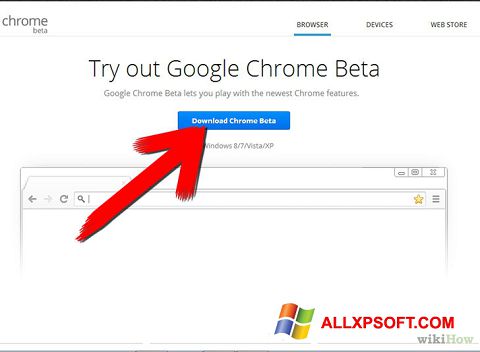 Скріншот Google Chrome Beta для Windows XP