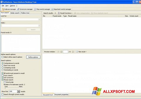 Скріншот SearchInform для Windows XP