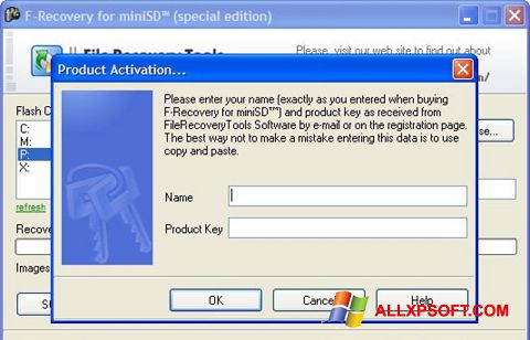 Скріншот F-Recovery SD для Windows XP