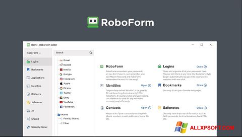 Скріншот RoboForm для Windows XP