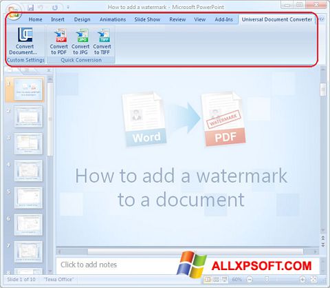 Скріншот Microsoft PowerPoint для Windows XP