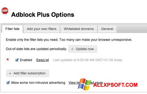 Скріншот Adblock Plus для Windows XP