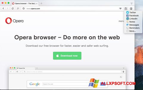 Скріншот Opera Turbo для Windows XP