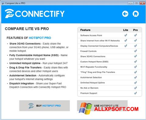 Скріншот Connectify Beta для Windows XP