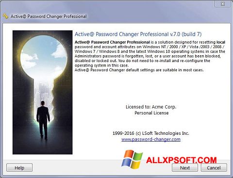 Скріншот Active Password Changer для Windows XP