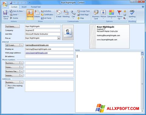 Скріншот Microsoft Outlook для Windows XP