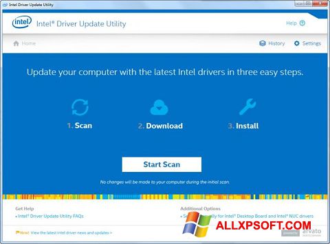 Скріншот Intel Driver Update Utility для Windows XP